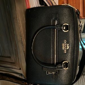 Coach black leather Rowan satchel extra strap Brand new excellent condition